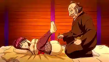 Хентай с сюжетом и русской озвучкой — тянка ниндзя ебется с толстым главарём клана